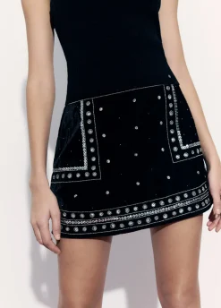 Falda Terciopelo Pedreria-Brownie Spain Fashion