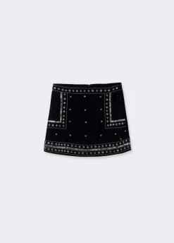 Falda Terciopelo Pedreria-Brownie Spain Fashion