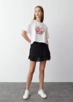 Falda Volantes Textura-Brownie Spain Hot