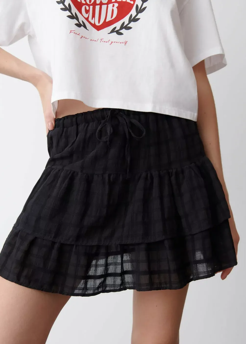 Falda Volantes Textura-Brownie Spain Hot