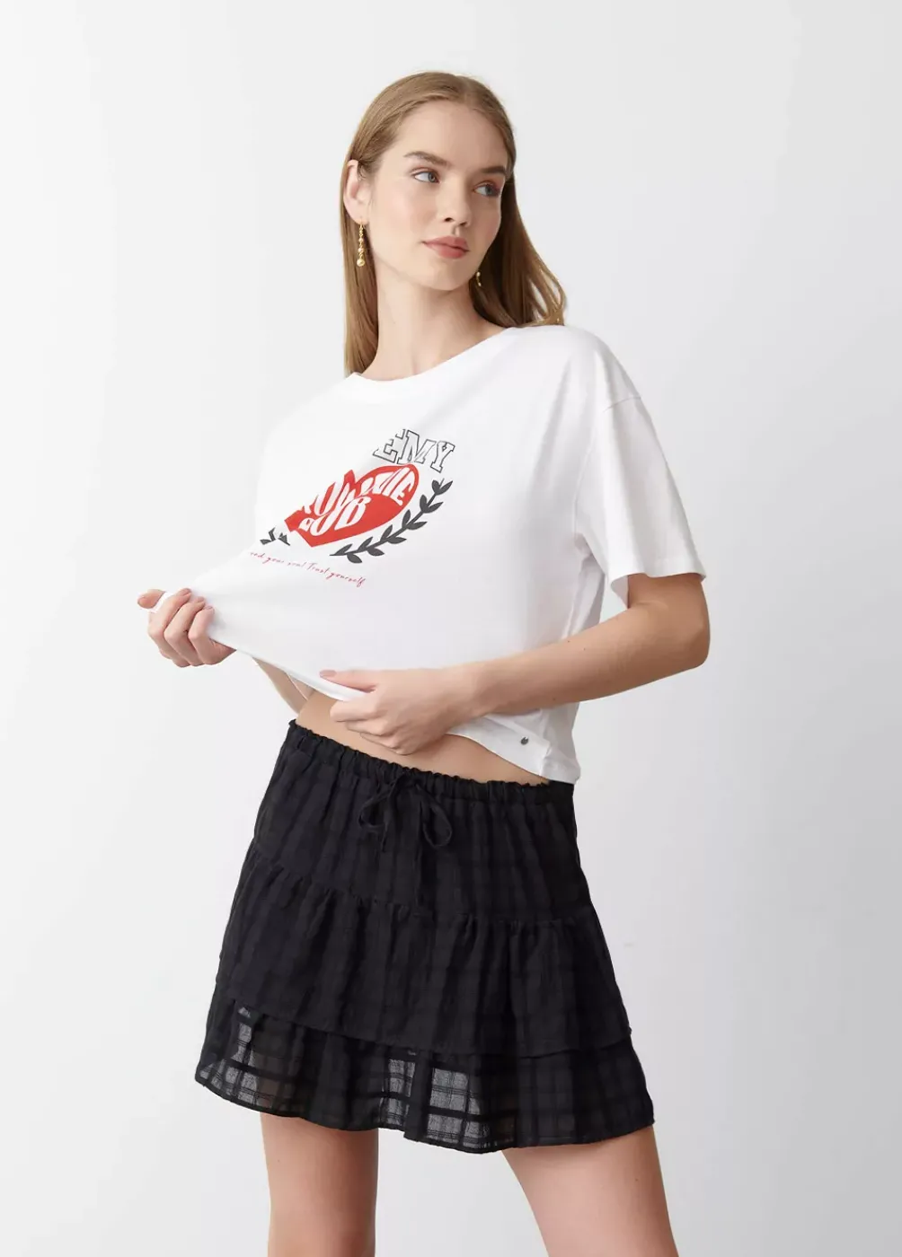 Falda Volantes Textura-Brownie Spain Hot