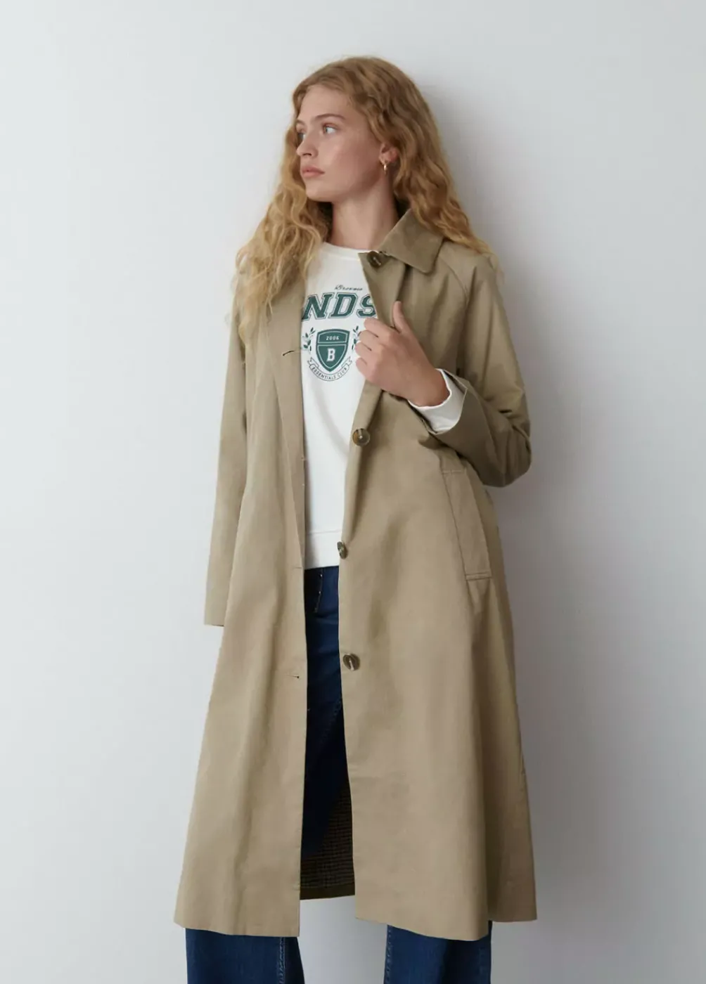 Gabardina Larga Cuello Pana-Brownie Spain Hot