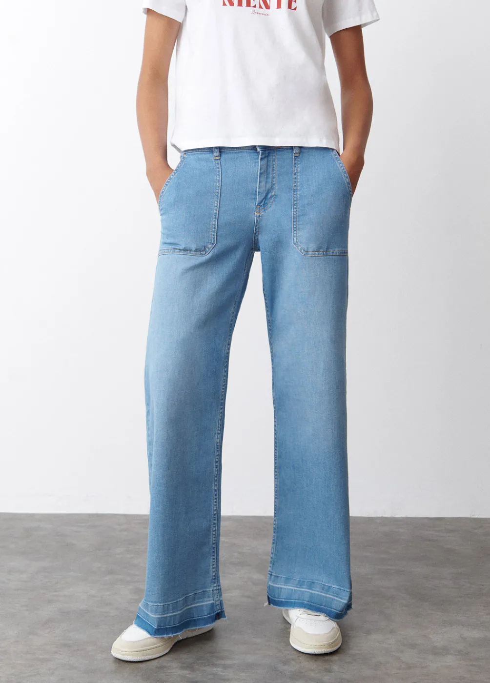 Jeans Culotte Bajo Desdoblado-Brownie Spain Outlet
