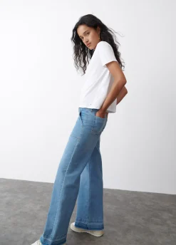 Jeans Culotte Bajo Desdoblado-Brownie Spain Outlet