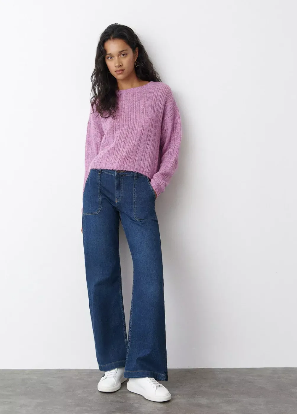 Jersey Calado Cuello Redondo Rosa-Brownie Spain Discount