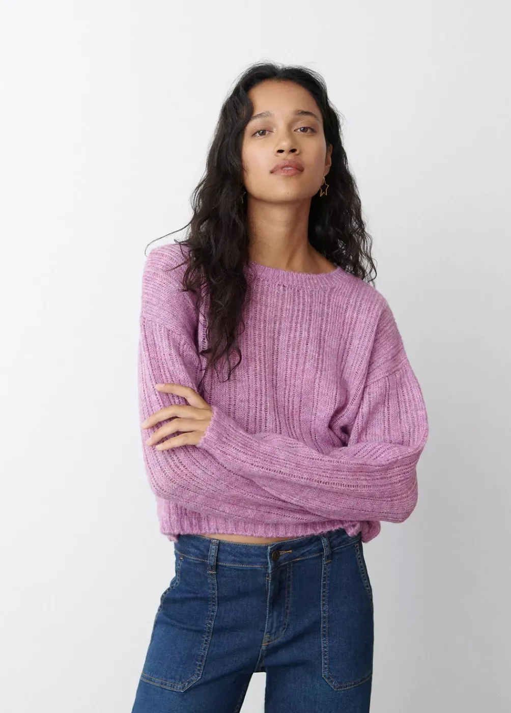 Jersey Calado Cuello Redondo Rosa-Brownie Spain Discount