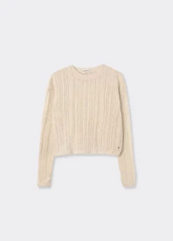 Jersey Calado Cuello Redondo Crudo-Brownie Spain Fashion