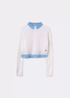 Jersey Cropped Detalle Camisa-Brownie Spain Best