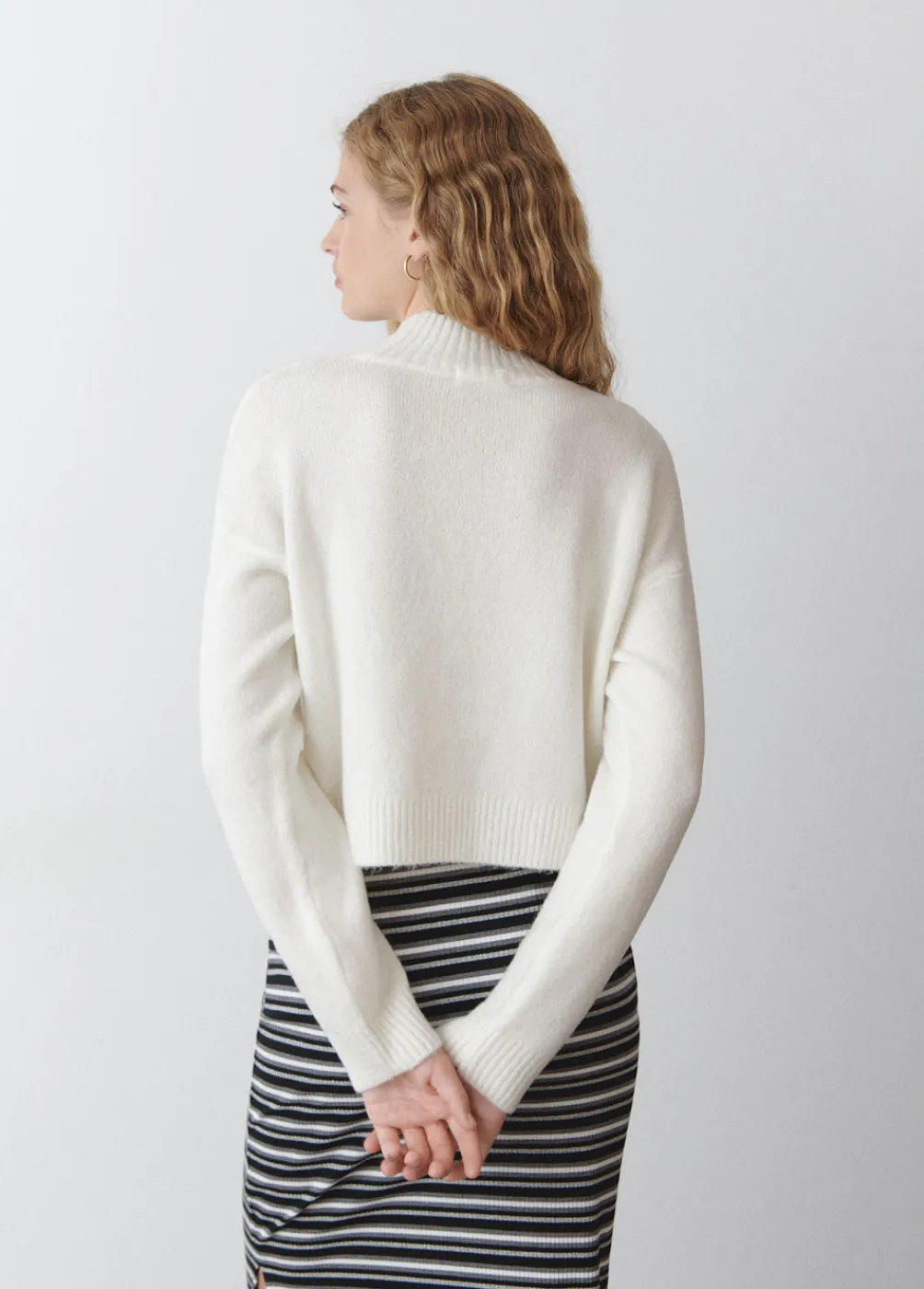 Jersey Cuello Alto Cropped Crudo-Brownie Spain Clearance