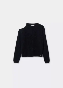 Jersey Cut Out Hilo Metalizado Negro-Brownie Spain New