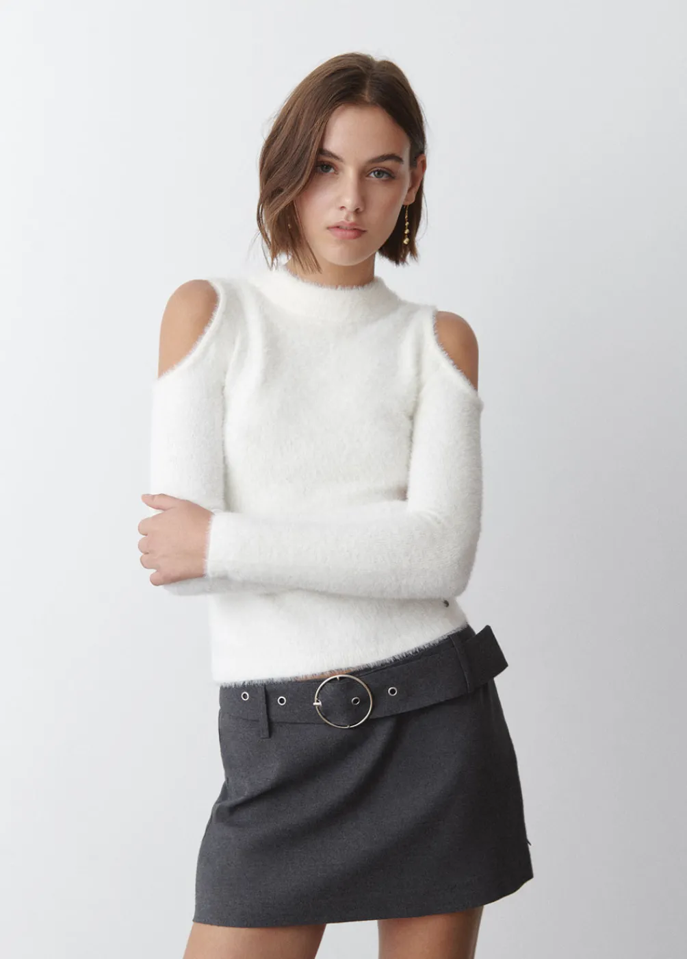 Jersey Hombros Descubierto Pelo-Brownie Spain Fashion