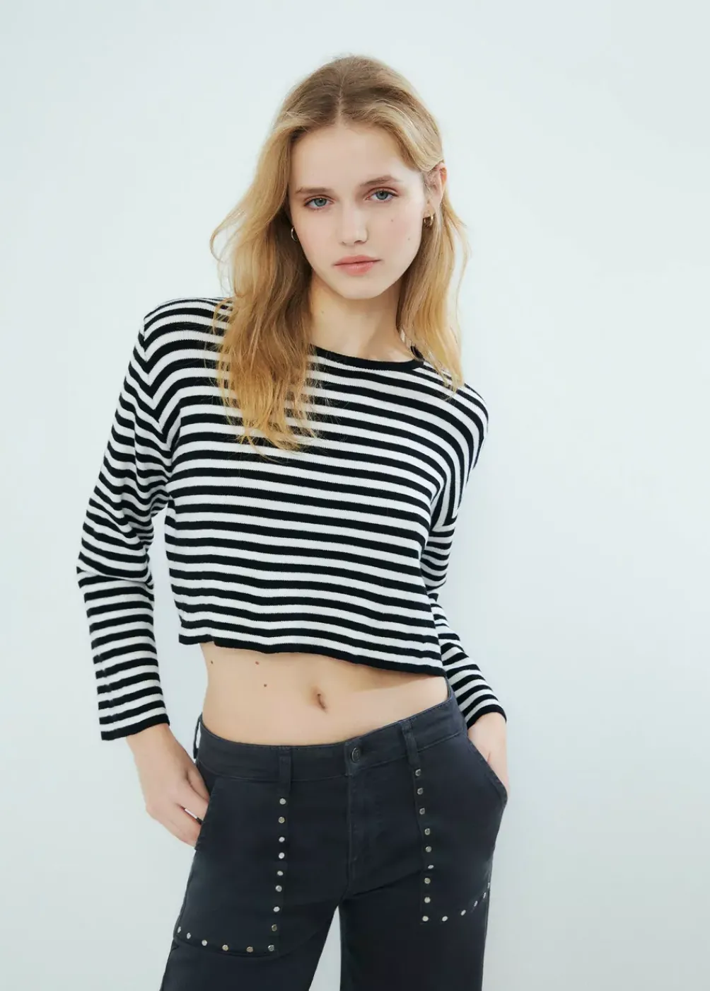 Jersey Rayas Cropped-Brownie Spain Online