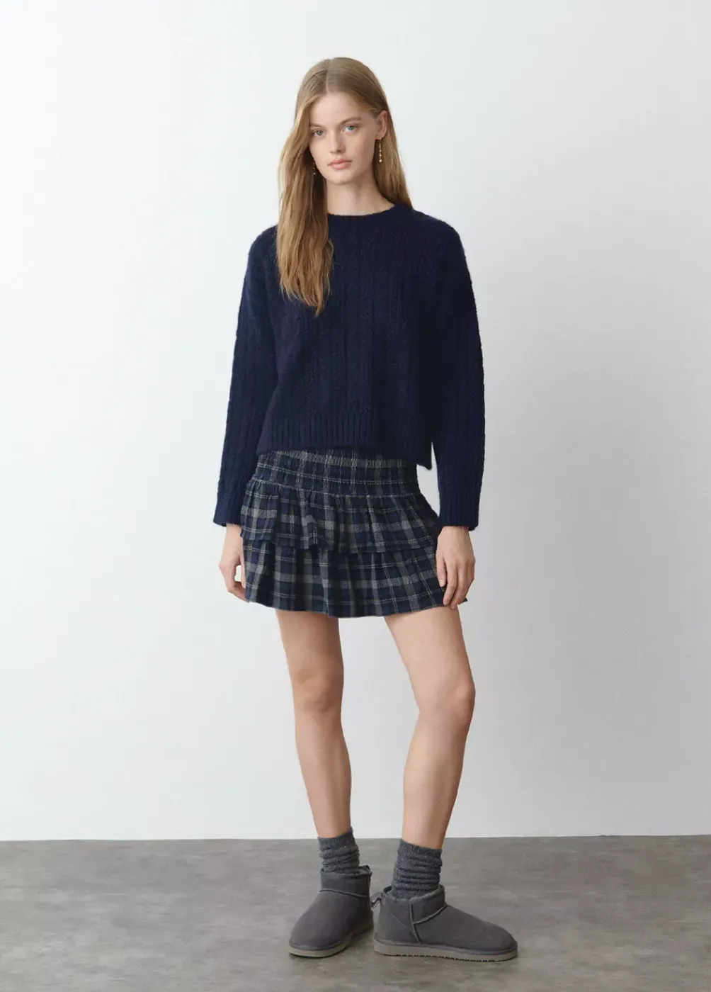 Jersey Trenzas Cuello Redondo Marino-Brownie Spain Discount