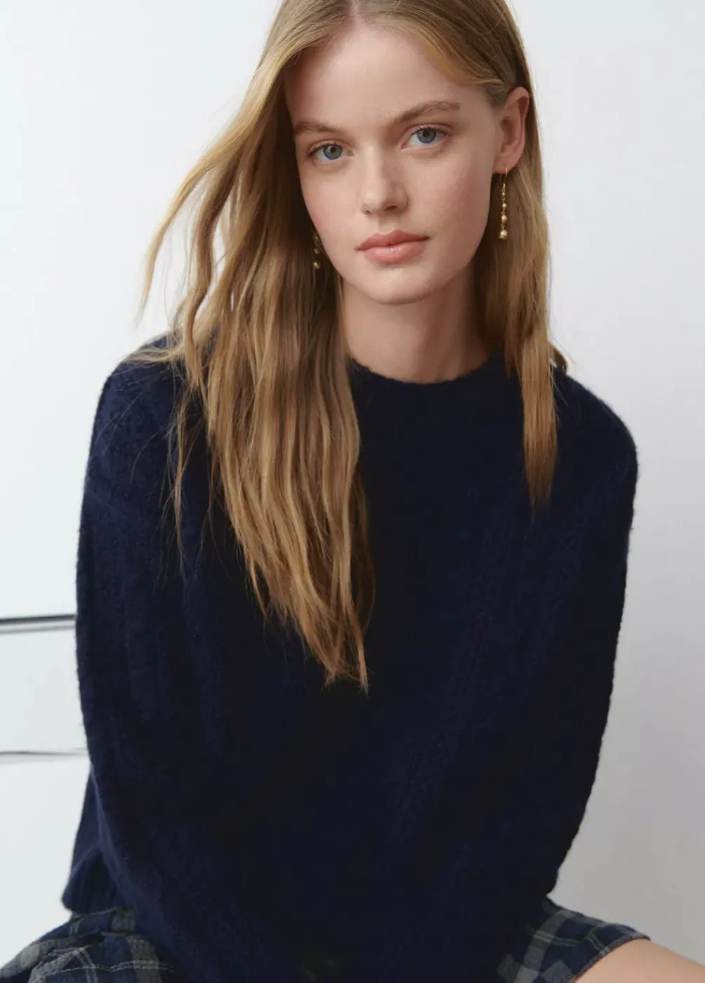 Jersey Trenzas Cuello Redondo Marino-Brownie Spain Discount