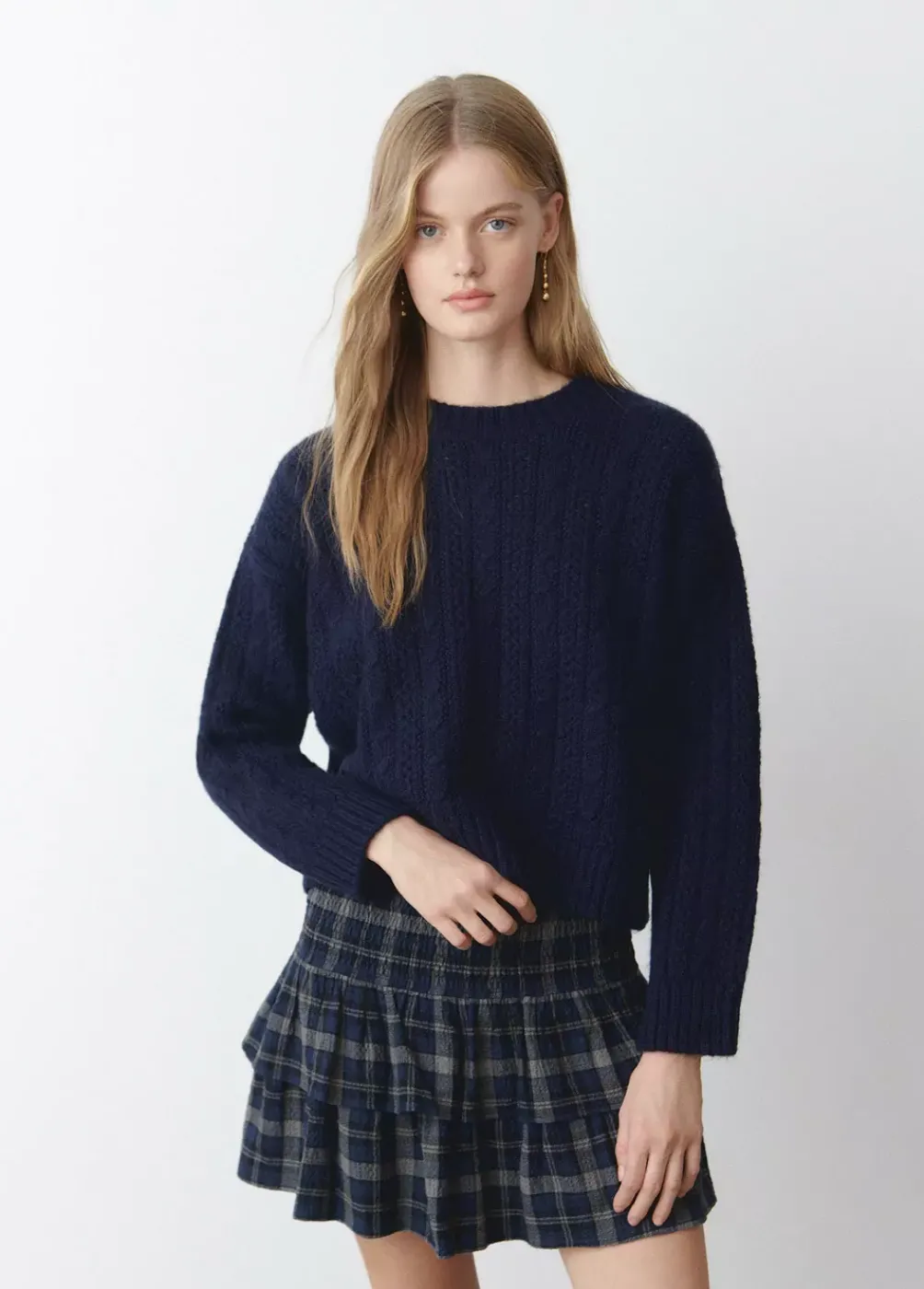 Jersey Trenzas Cuello Redondo Marino-Brownie Spain Discount