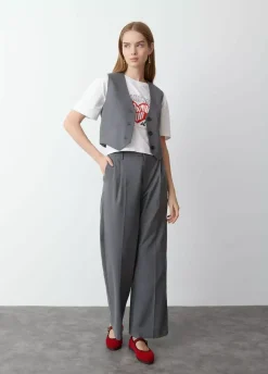 Pantalon Ancho Pinzas-Brownie Spain Outlet