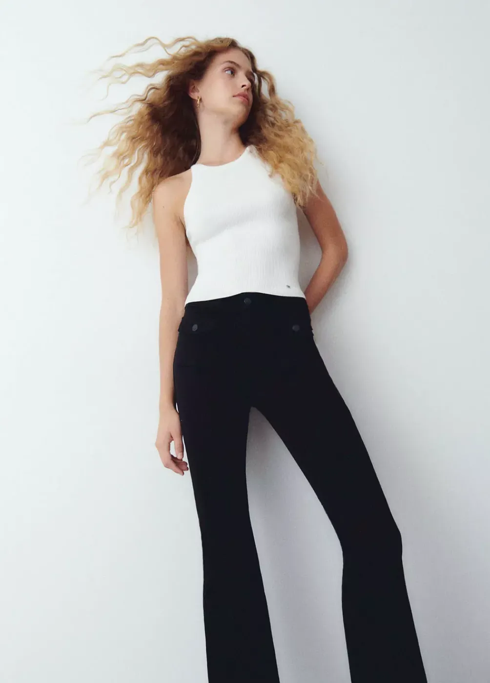 Pantalon Campana Bolsillos Frontales-Brownie Spain Sale