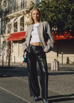 Pantalon Cargo Efecto Piel-Brownie Spain Clearance