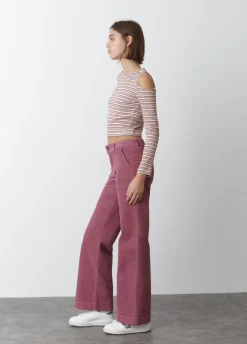 Pantalon Pana Culotte Bolsillo Frontal-Brownie Spain Fashion