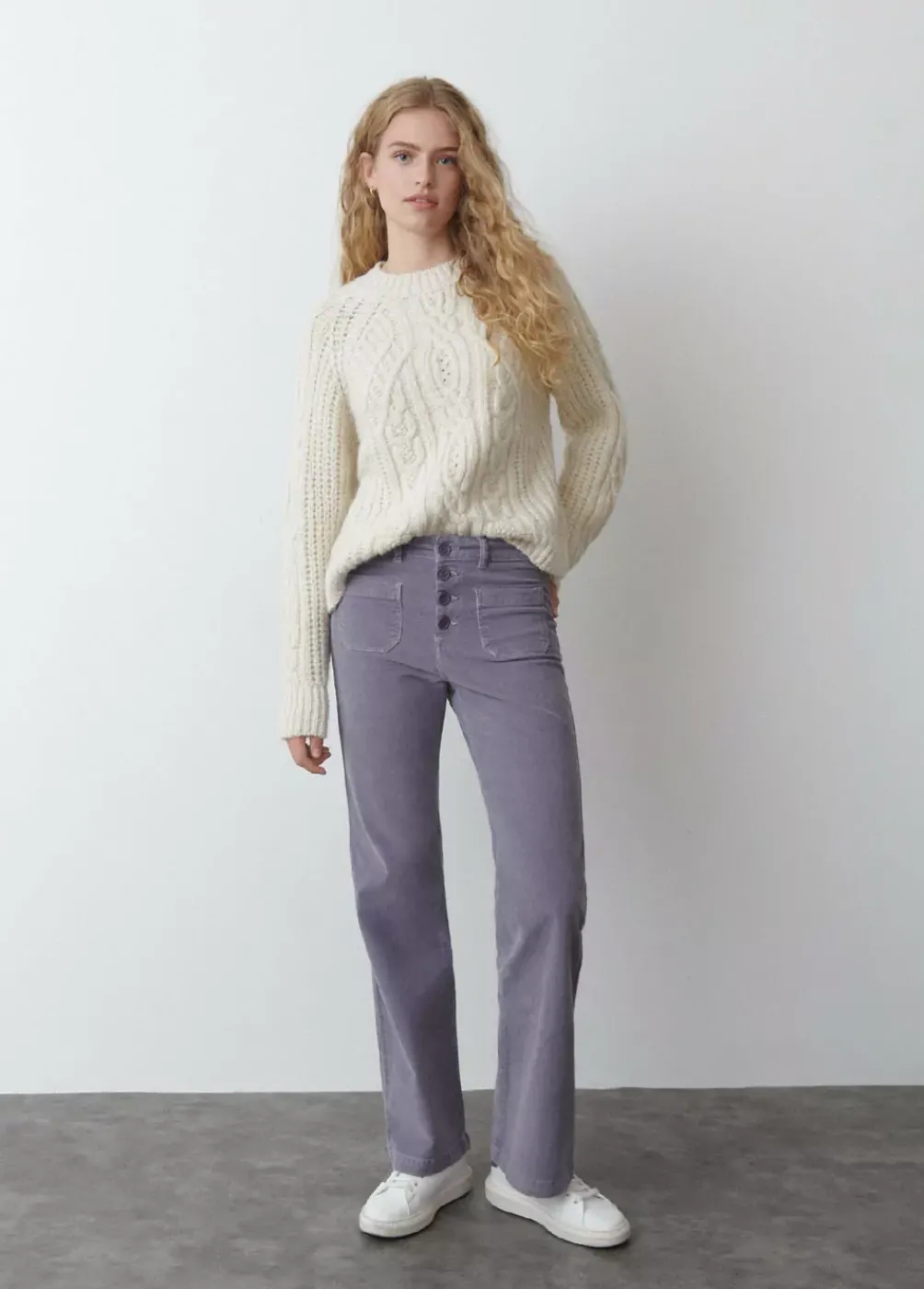 Pantalon Pana Culotte Bolsillo Frontal-Brownie Spain Fashion