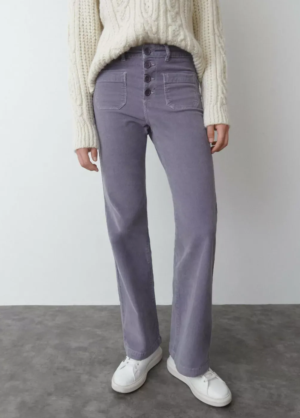 Pantalon Pana Culotte Bolsillo Frontal-Brownie Spain Fashion