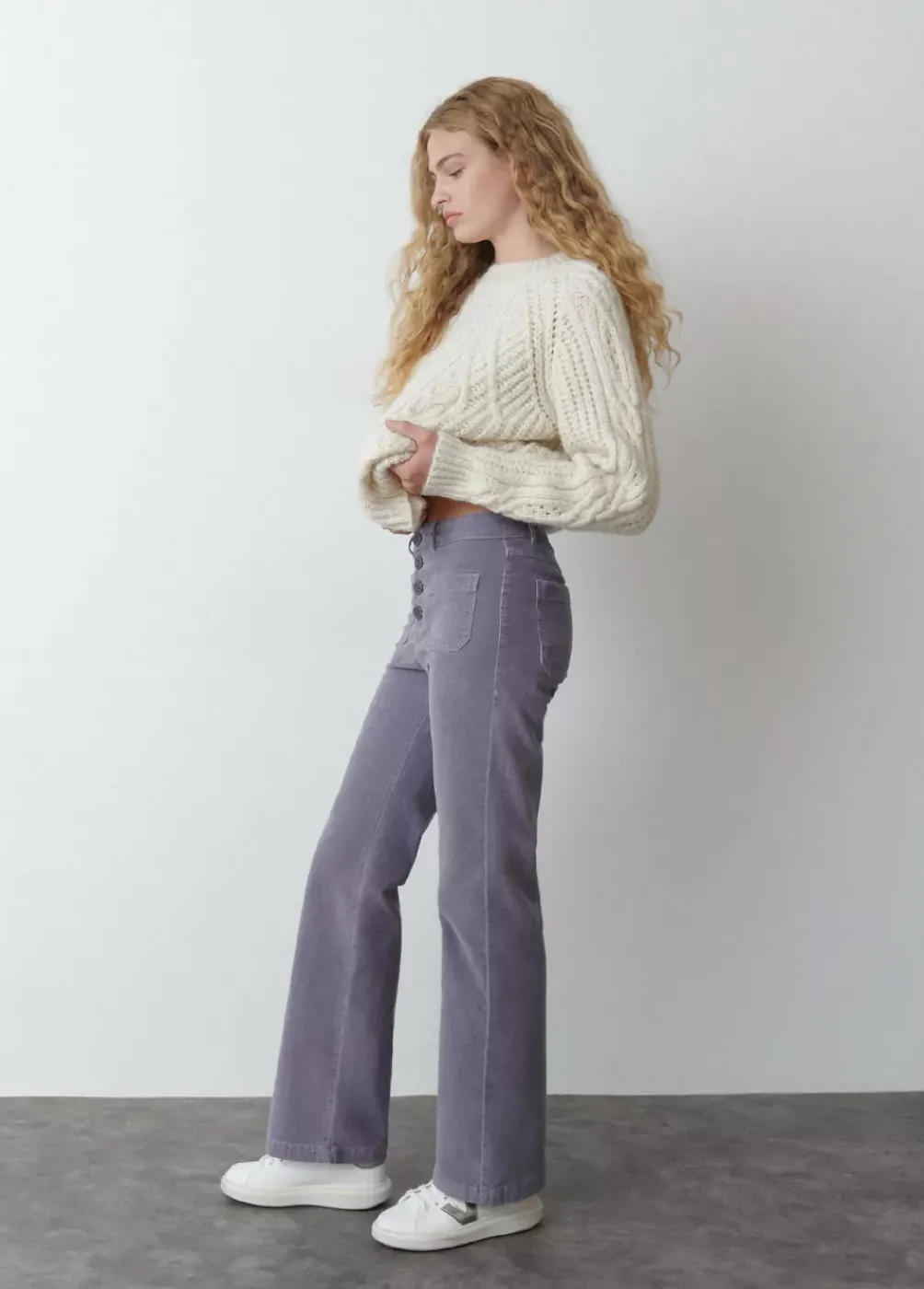 Pantalon Pana Culotte Bolsillo Frontal-Brownie Spain Fashion