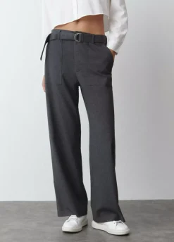 Pantalon Recto Con Cinturon-Brownie Spain Sale