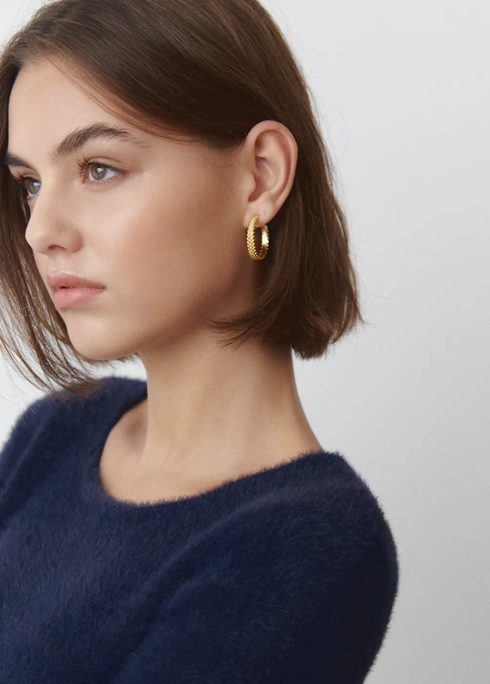 Pendiente Aro Trenza-Brownie Spain New