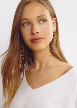 Pendientes Largo Cinco Aros Piedras-Brownie Spain Best