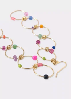 Pendientes Largo Cinco Aros Piedras-Brownie Spain Best