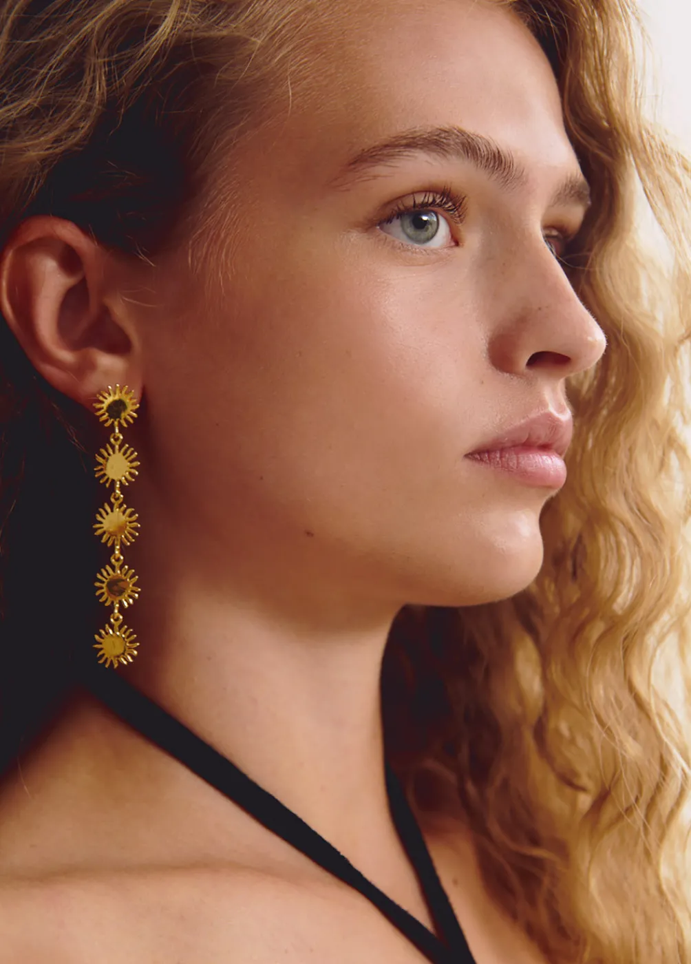 Pendientes Largos Cinco Soles-Brownie Spain Clearance