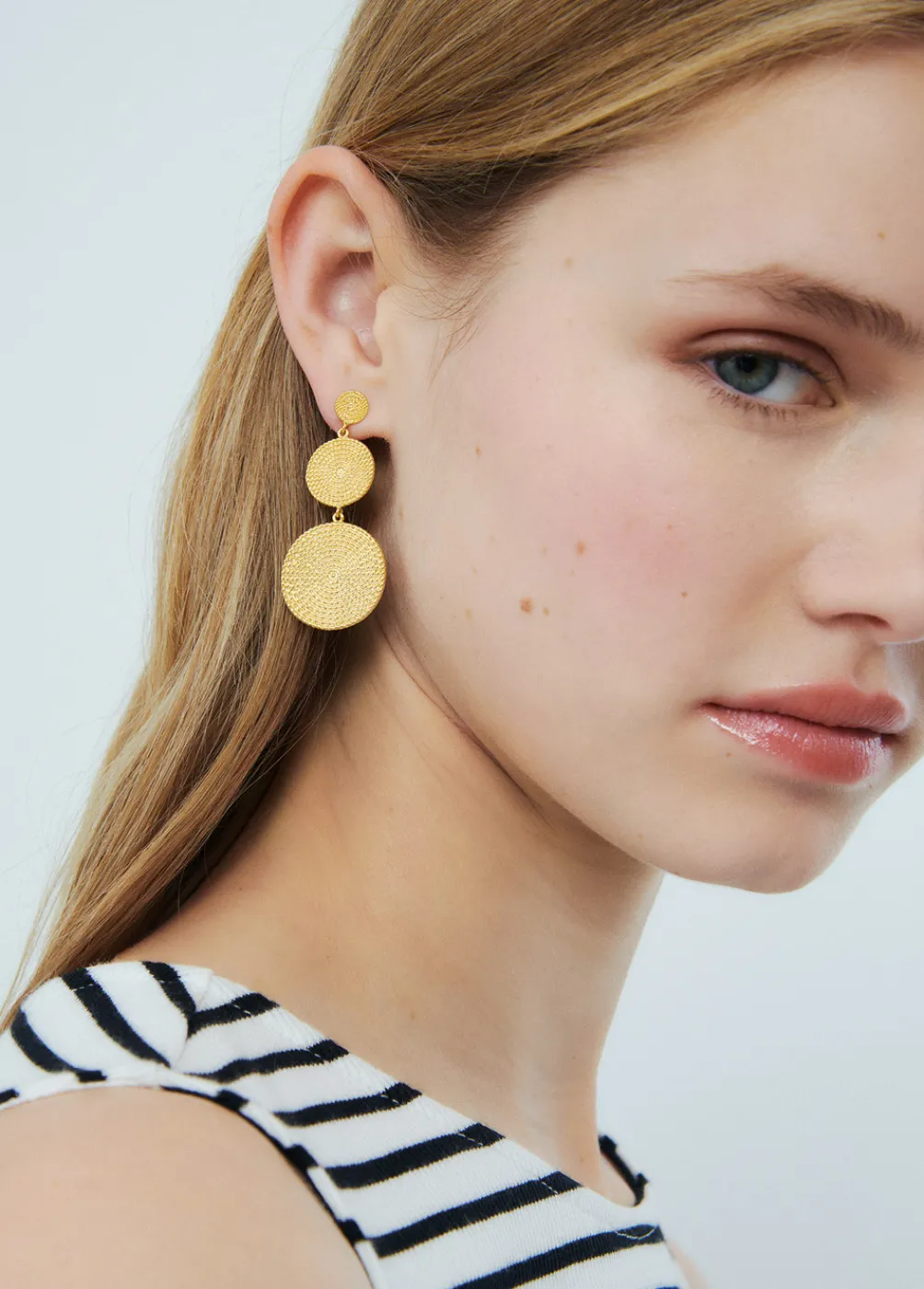 Pendientes Largos Tres Discos-Brownie Spain Discount