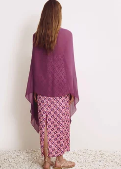 Shawl Liso Berenjena-Brownie Spain Fashion