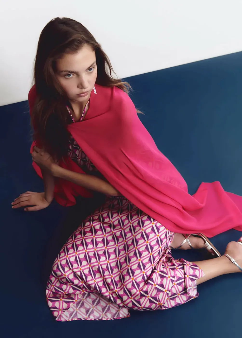 Shawl Liso Fucsia-Brownie Spain Fashion