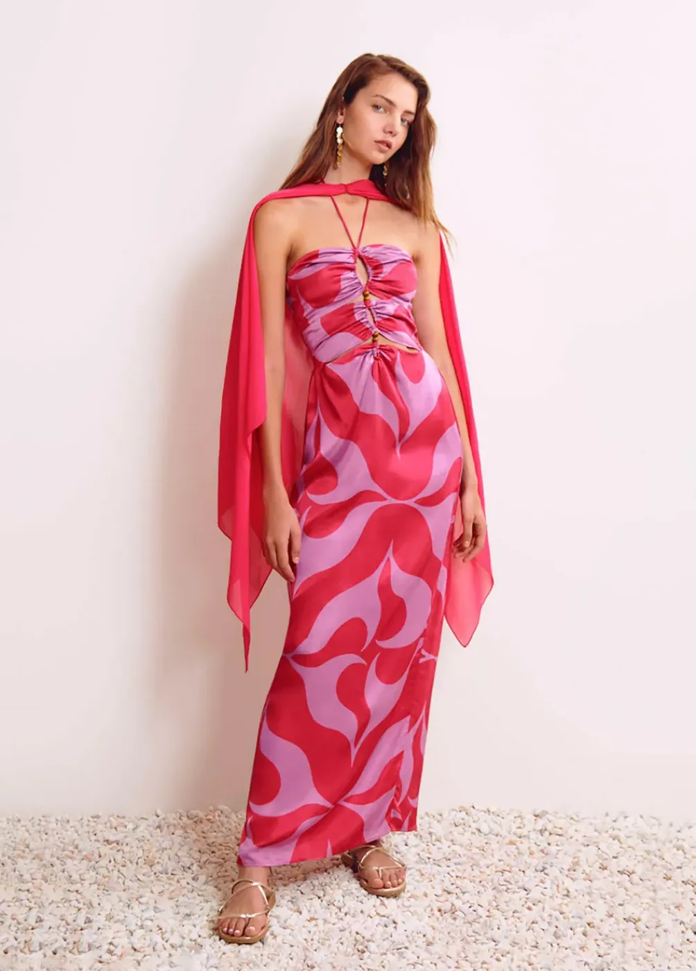 Shawl Liso Fucsia-Brownie Spain Fashion