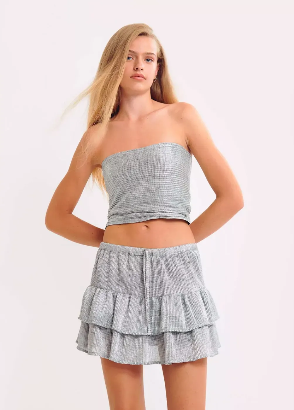 Top Bandeau Tejido Plateado-Brownie Spain Clearance