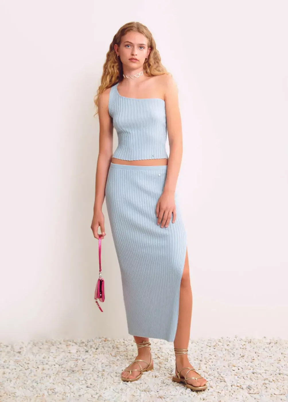 Top Canale Asimetrico Hilo Metalizado-Brownie Spain New