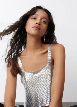 Top Malla Metalica Plata-Brownie Spain Hot