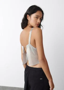 Top Malla Metalica Plata-Brownie Spain Hot