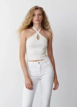 Top Punto Cruzado Cuello-Brownie Spain Discount