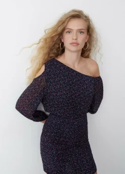 Vestido Cut Out Hombro Estampado-Brownie Spain Clearance