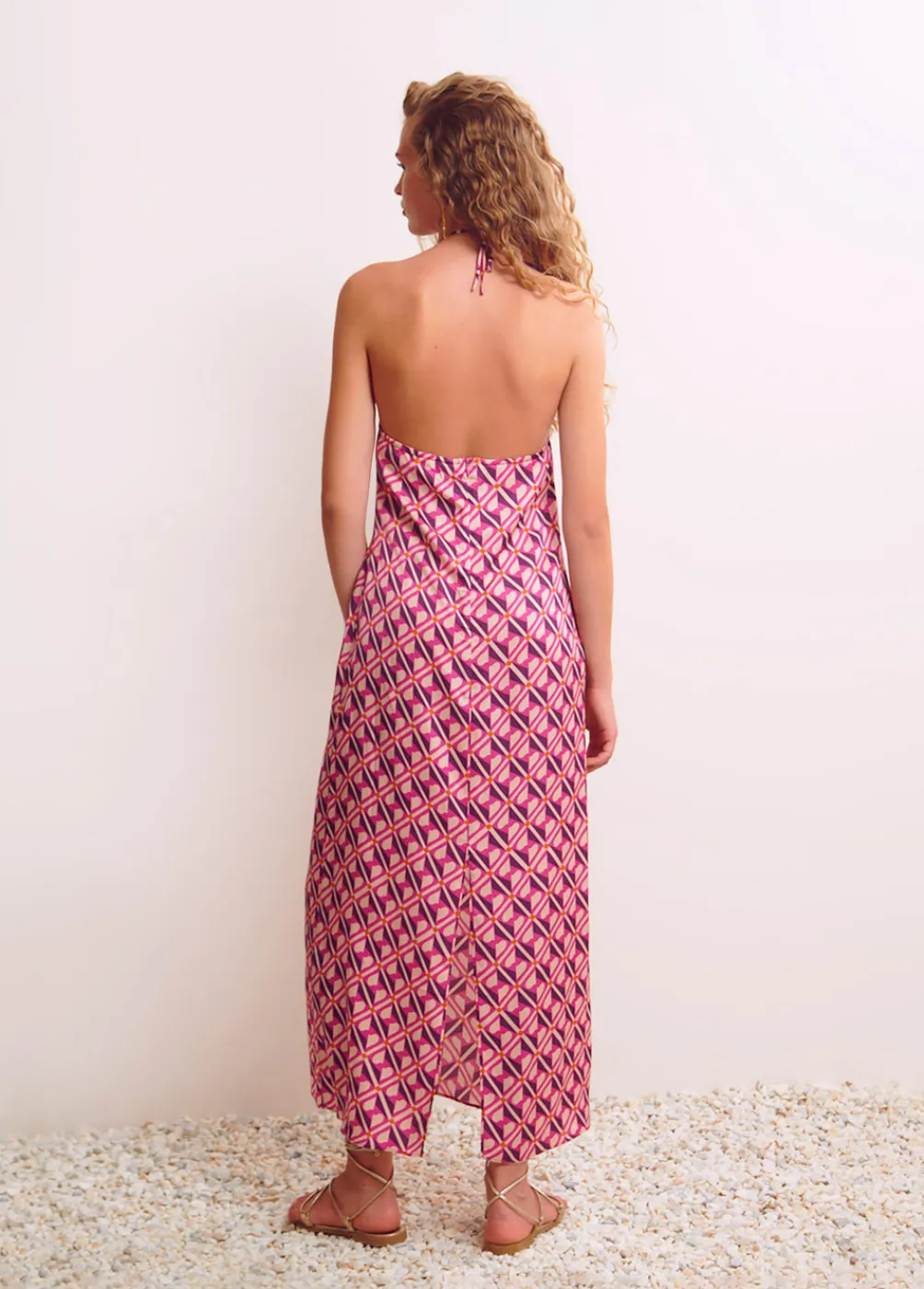 Vestido Halter Estampado Pop-Brownie Spain Online