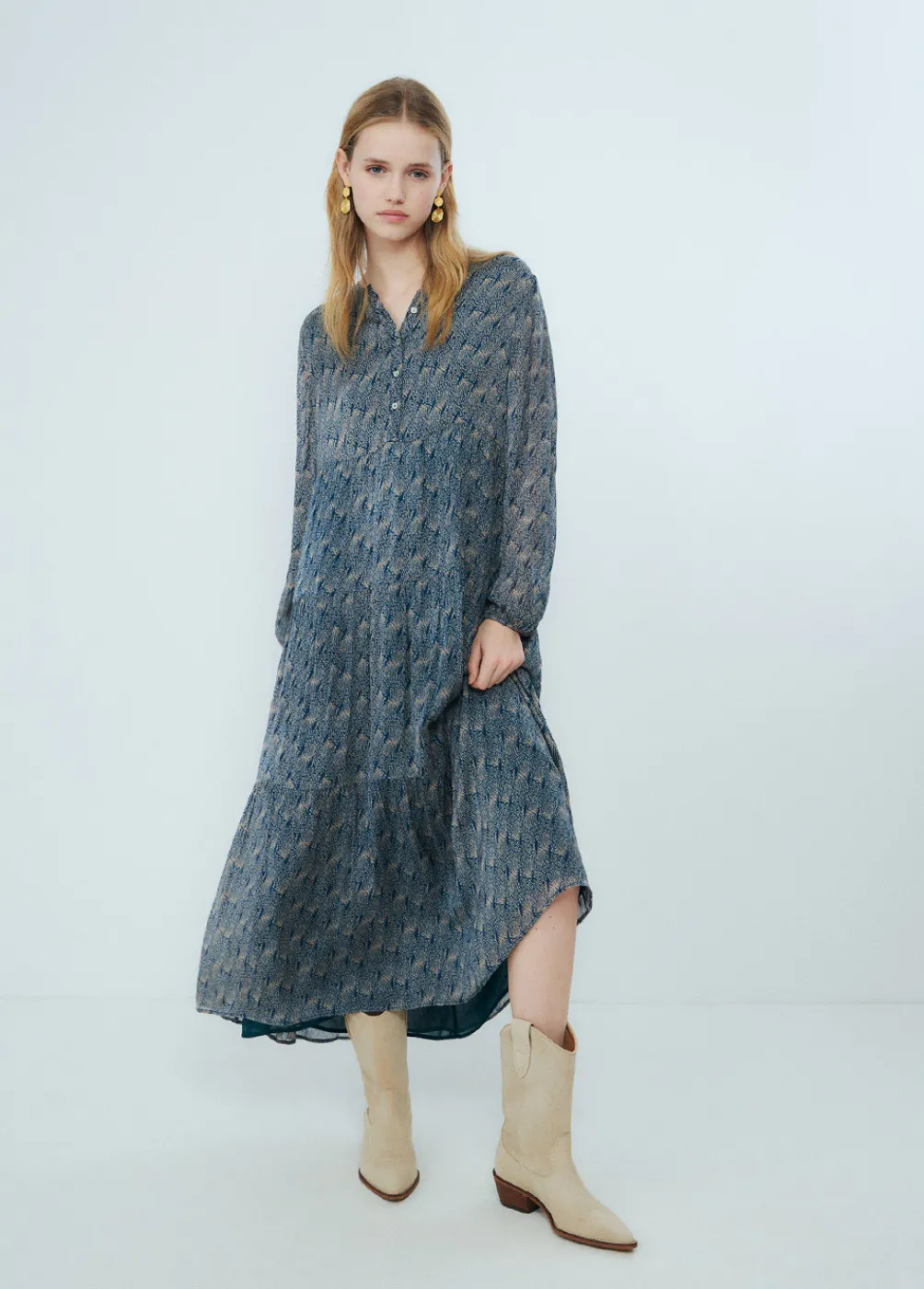 Vestido Largo Estampado-Brownie Spain Online