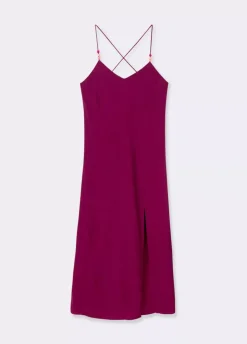 Vestido Largo Liso Detalle Abalorios-Brownie Spain Discount