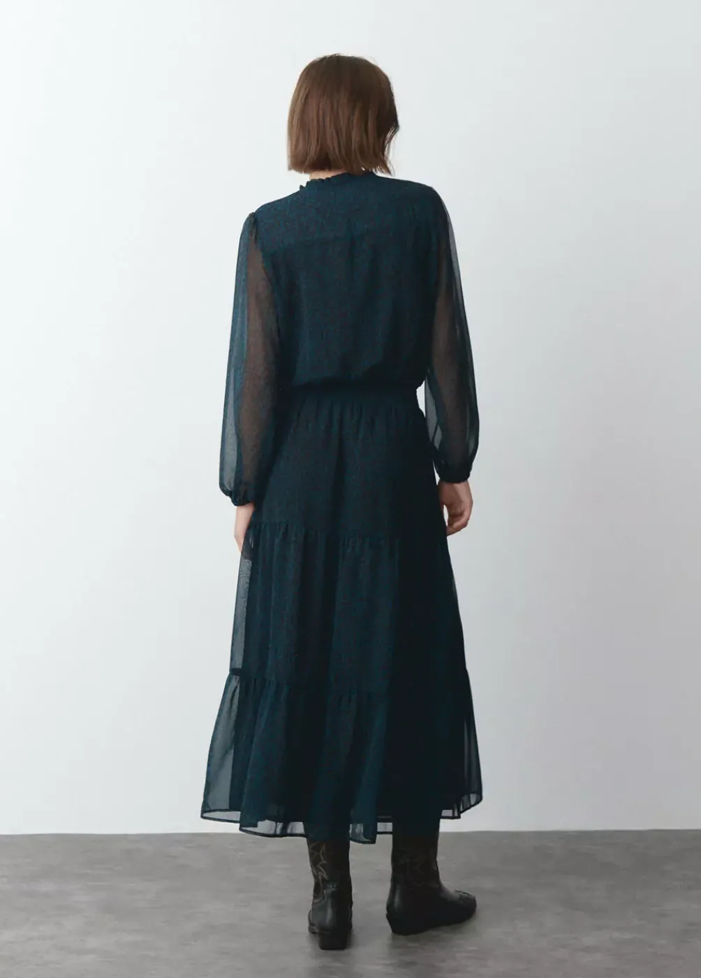 Vestido Largo Mancha Animal-Brownie Spain Best