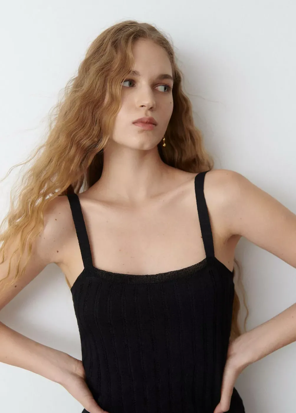 Vestido Punto Cuello Cuadrado-Brownie Spain Outlet