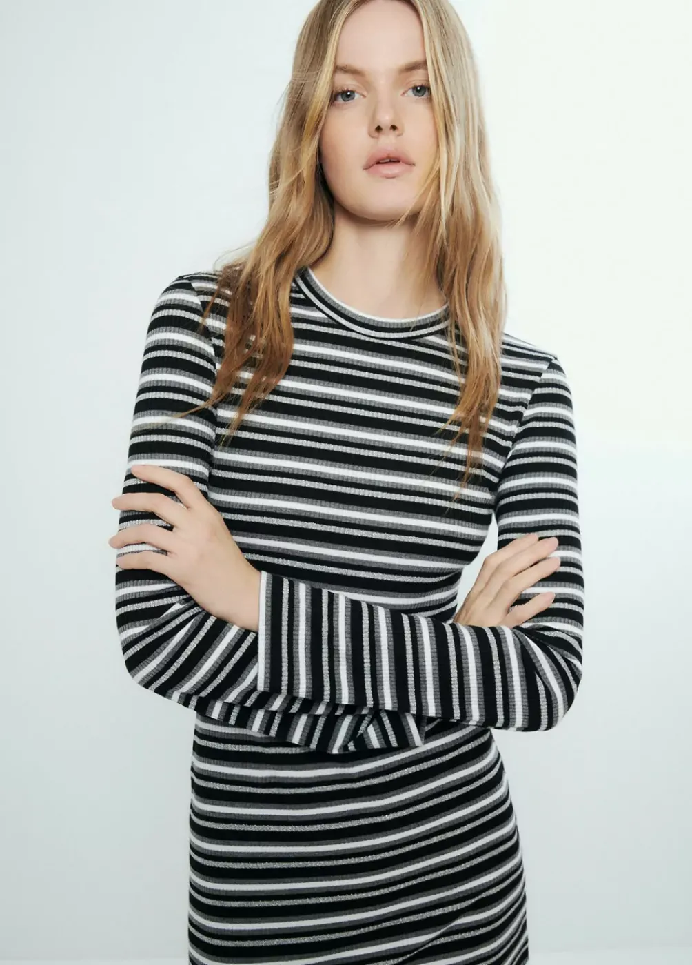 Vestido Rayas Manga Larga-Brownie Spain New