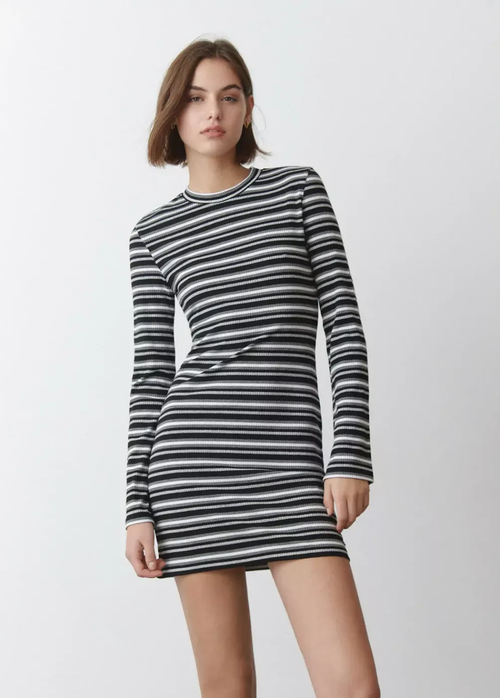 Vestido Rayas Manga Larga-Brownie Spain New